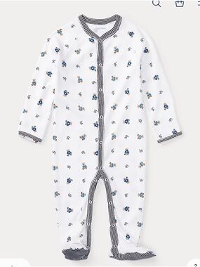 Ralph Lauren Polo Bear Cotton Footed Coverall Size 9M